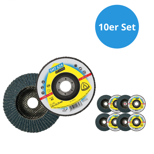 10x Schleifmopteller - Klingspor 322772 SMT 624 Supra, 40 Korn