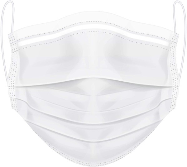 50x Medizinischer Mund- und Nasenschutz, Maske 000-994 - CE - weiß