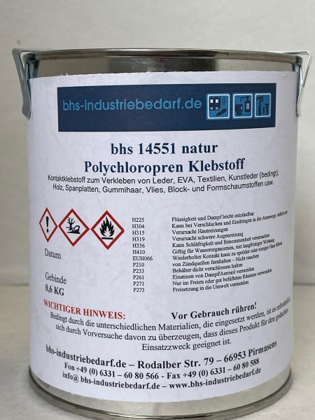 600 g Klebstoff - bhs 14551 Orthopädieschuhkleber - natur